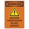 Signmission OSHA WARNING Sign, Machine Under Repair W/ Symbol, 10in X 7in Rigid Plastic, 7" W, 10" H, Portrait OS-WS-P-710-V-13319 - alternate 1